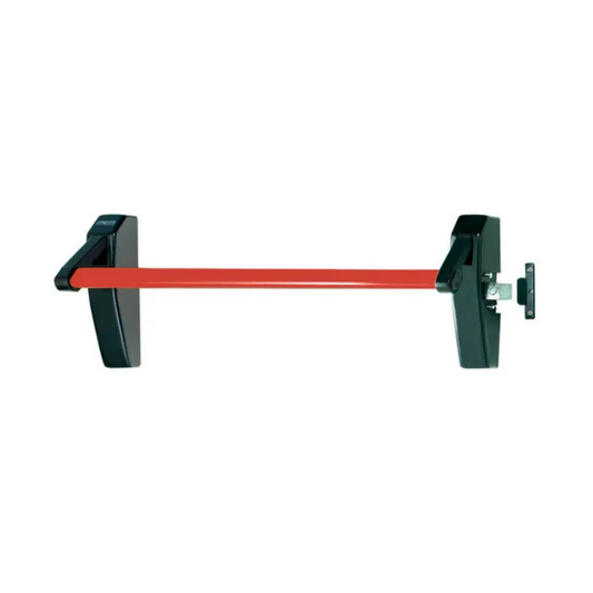 Barra Antipánico Push de sobreponer con cierre lateral. Soporte Negro - Barra Verde MCM España
