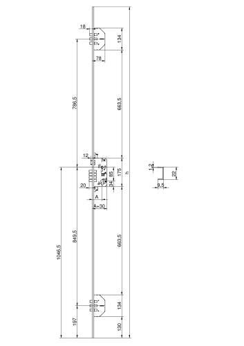 Cerradura de Embutir 701-3 INOX Multipunto de 3 puntos Cilindro BPS MCM ESPAÑA
