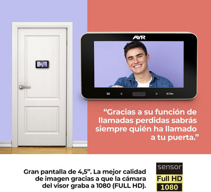 Mirilla Digital HD AYR 759 Pantalla 4,5"