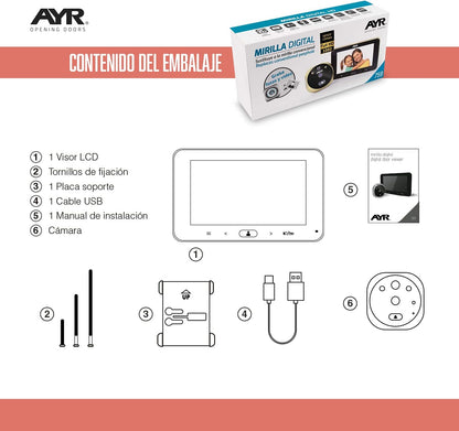 Mirilla Digital HD AYR 759 Pantalla 4,5"