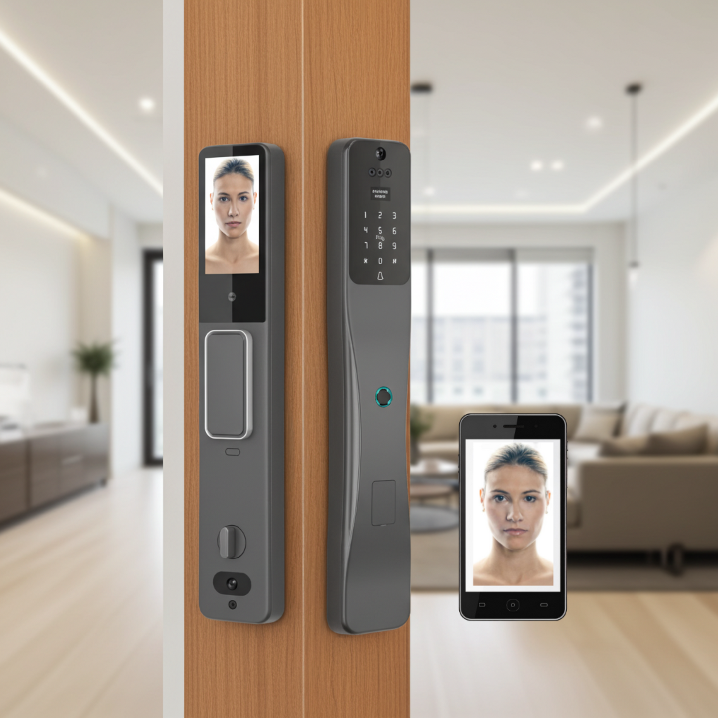 Cerradura Inteligente LP30 con Reconocimiento Facial – Sistema de Cierre Multipunto