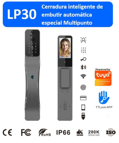 Cerradura Inteligente LP30 con Reconocimiento Facial – Sistema de Cierre Multipunto