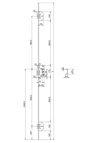 Cerradura de Embutir Multipunto 701-3 INOX de 3 puntos Cilindro BPS MCM ESPAÑA